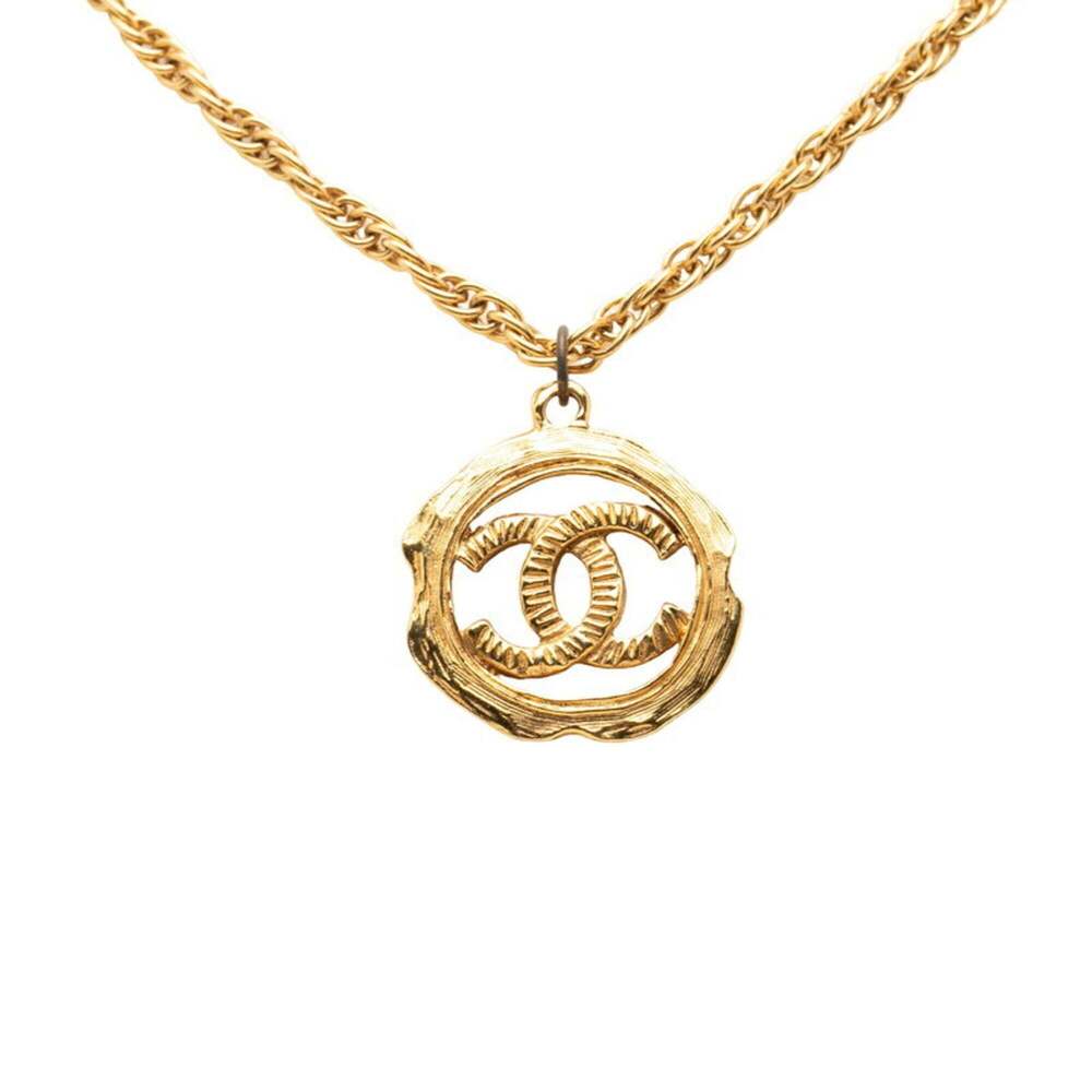 CHANEL Vintage Gold Logo Necklace - Picture 1 of 6